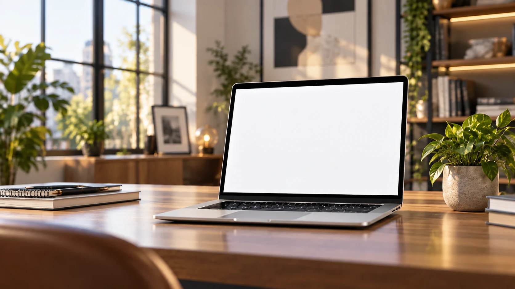Notebook num escritório com o Persona WhatsApp CRM aberto